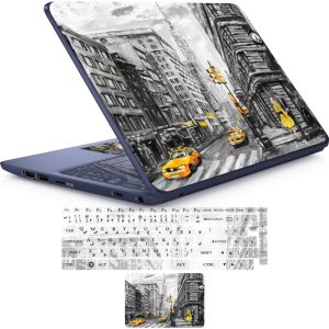 استیکر لپ تاپ راتیانا مدل london 001 مناسب برای لپ تاپ 15 تا 17 اینچ به همراه برچسب حروف فارسی کیبورد