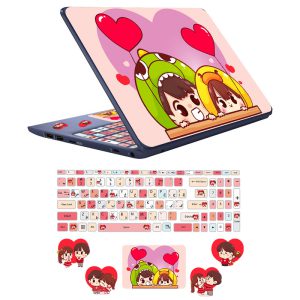 استیکر لپ تاپ مدل عشق کودکانه کد 10 مناسب برای لپ تاپ 15 تا 17 اینچ به همراه برچسب حروف فارسی کیبورد